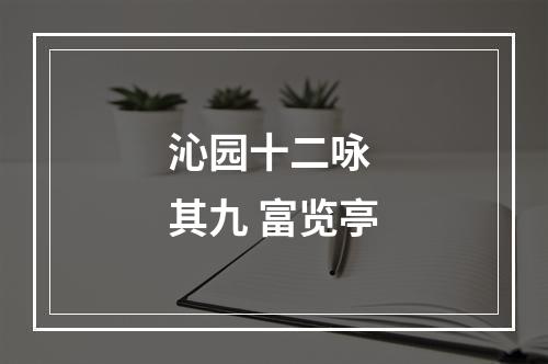 沁园十二咏 其九 富览亭