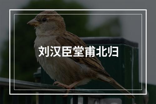 刘汉臣堂甫北归