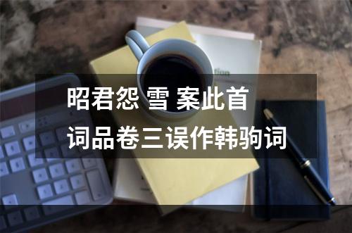 昭君怨 雪 案此首词品卷三误作韩驹词