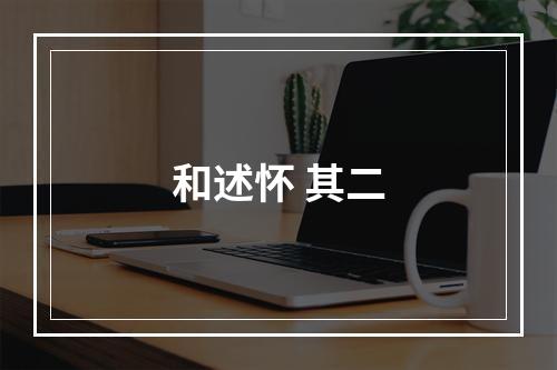 和述怀 其二