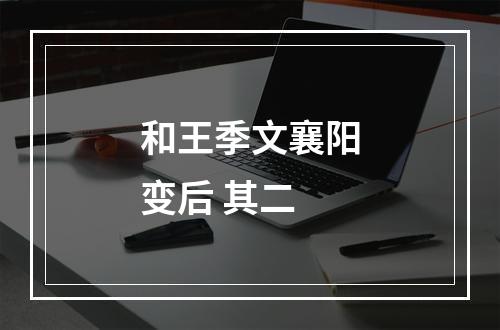 和王季文襄阳变后 其二