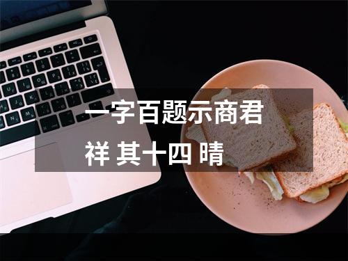 一字百题示商君祥 其十四 晴