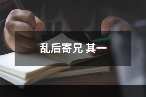 乱后寄兄 其一