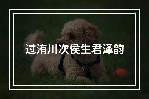 过洧川次侯生君泽韵