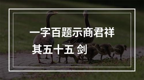 一字百题示商君祥 其五十五 剑