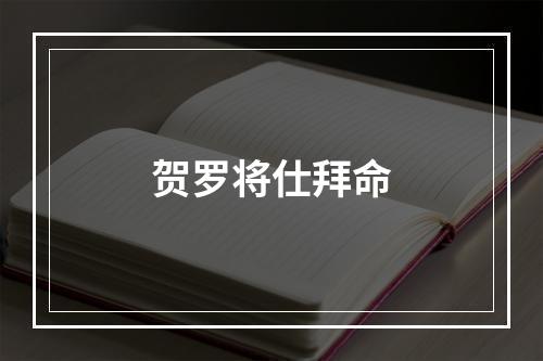 贺罗将仕拜命