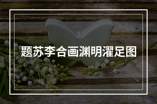 题苏李合画渊明濯足图