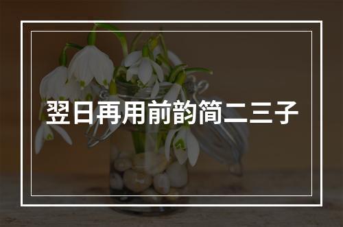 翌日再用前韵简二三子