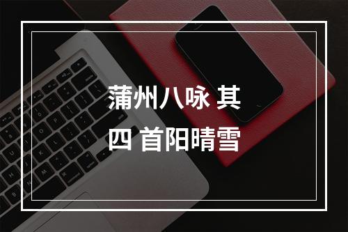 蒲州八咏 其四 首阳晴雪