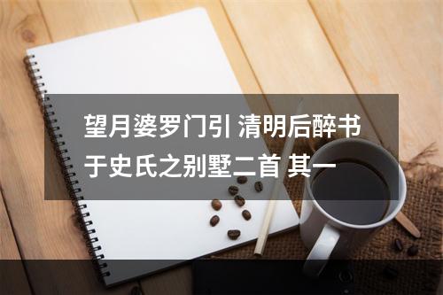 望月婆罗门引 清明后醉书于史氏之别墅二首 其一