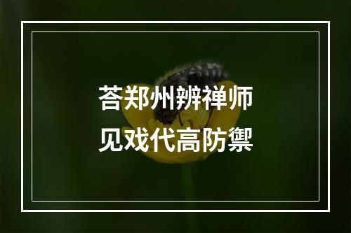 荅郑州辨禅师见戏代高防禦