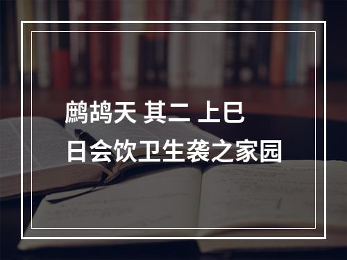 鹧鸪天 其二 上巳日会饮卫生袭之家园