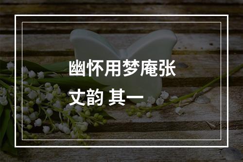 幽怀用梦庵张丈韵 其一