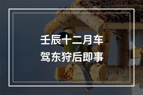 壬辰十二月车驾东狩后即事
