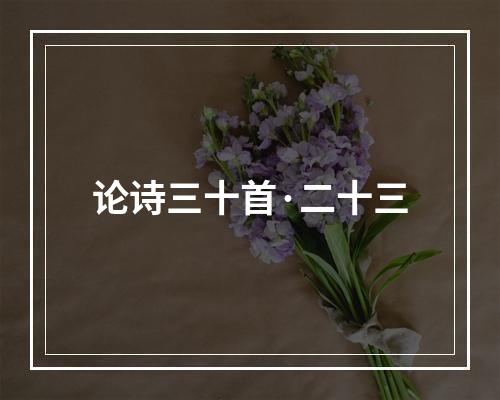 论诗三十首·二十三