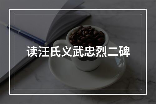 读汪氏义武忠烈二碑