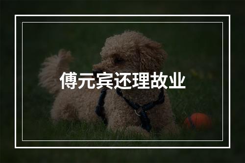 傅元宾还理故业