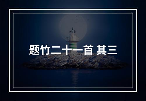 题竹二十一首 其三