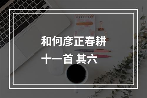和何彦正春耕十一首 其六