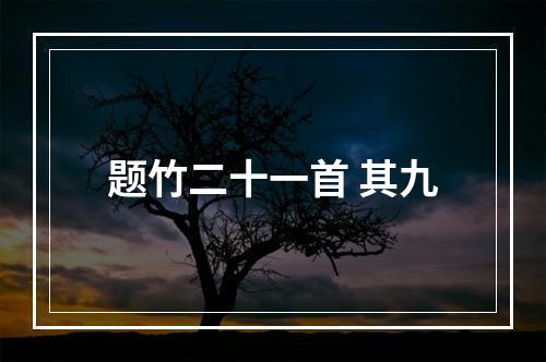 题竹二十一首 其九
