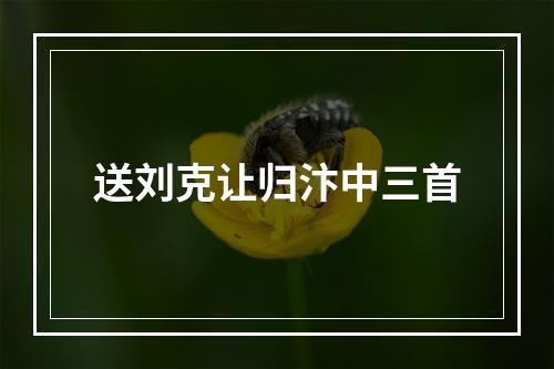 送刘克让归汴中三首