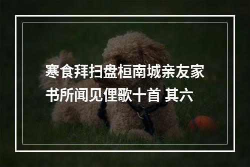 寒食拜扫盘桓南城亲友家书所闻见俚歌十首 其六