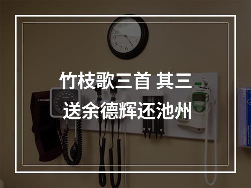 竹枝歌三首 其三 送余德辉还池州