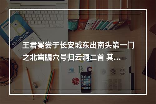 王君冕尝于长安城东出南头第一门之北凿牖穴号归云洞二首 其二