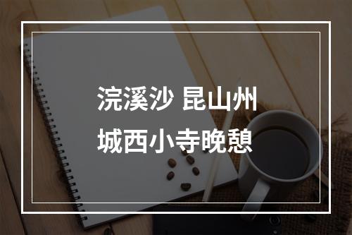浣溪沙 昆山州城西小寺晚憩