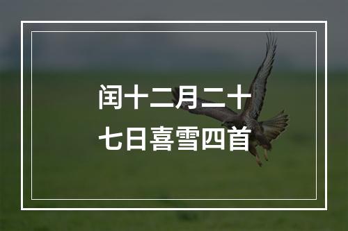闰十二月二十七日喜雪四首