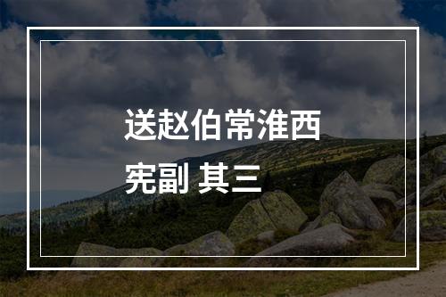 送赵伯常淮西宪副 其三