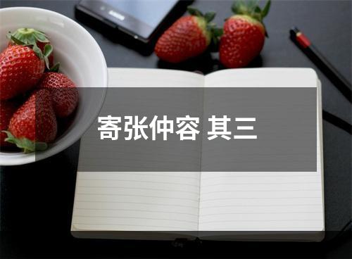 寄张仲容 其三