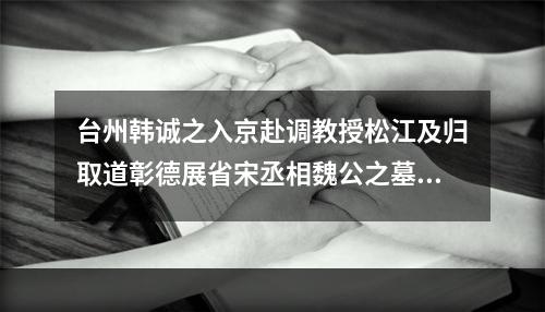 台州韩诚之入京赴调教授松江及归取道彰德展省宋丞相魏公之墓绝句三首送之 其三