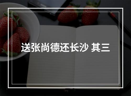 送张尚德还长沙 其三