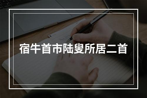 宿牛首市陆叟所居二首