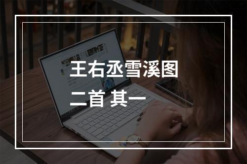 王右丞雪溪图二首 其一