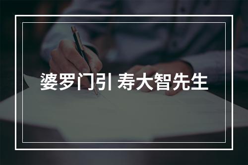 婆罗门引 寿大智先生