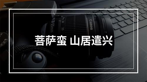 菩萨蛮 山居遣兴