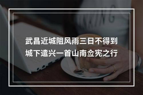武昌近城阻风雨三日不得到城下遣兴一首山南佥宪之行