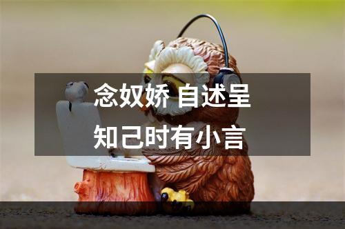 念奴娇 自述呈知己时有小言