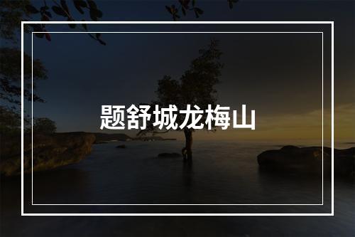 题舒城龙梅山