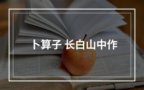 卜算子 长白山中作
