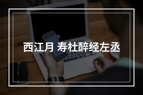 西江月 寿杜醉经左丞