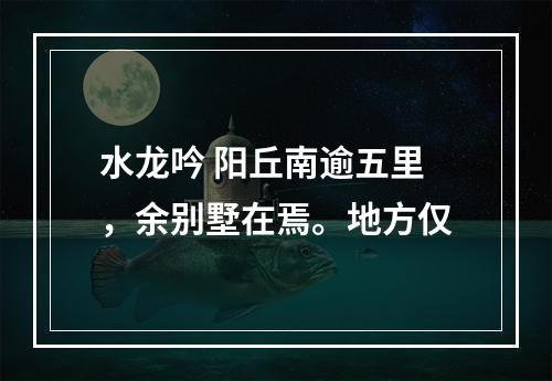 水龙吟 阳丘南逾五里，余别墅在焉。地方仅