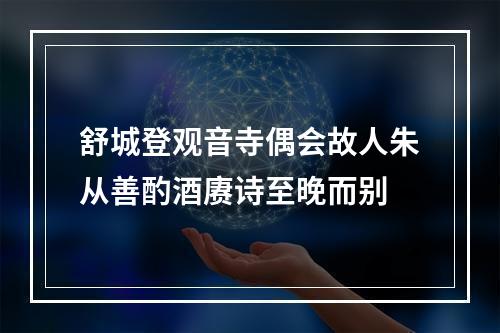 舒城登观音寺偶会故人朱从善酌酒赓诗至晚而别