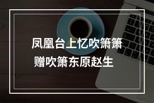 凤凰台上忆吹箫箫 赠吹箫东原赵生