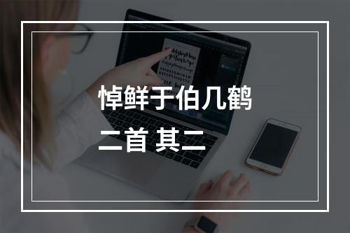 悼鲜于伯几鹤二首 其二