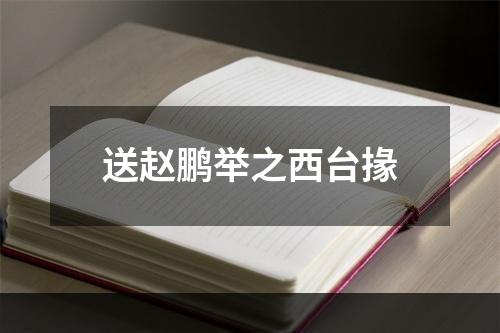 送赵鹏举之西台掾