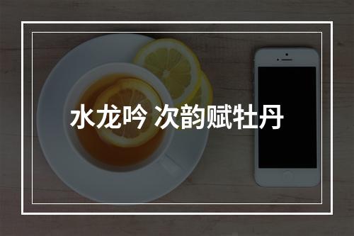 水龙吟 次韵赋牡丹