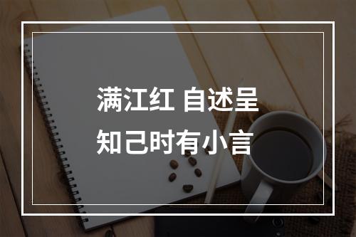 满江红 自述呈知己时有小言